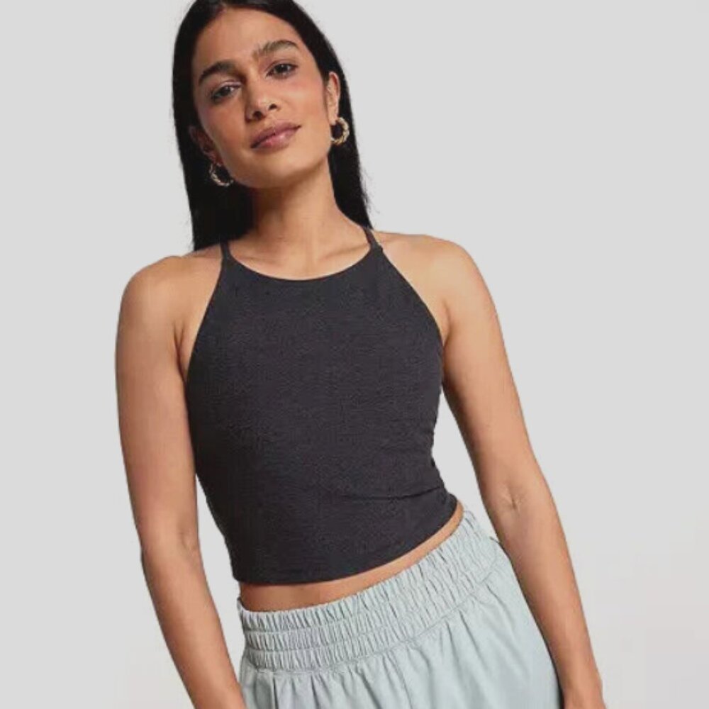 NWT Calia LustraLux Crop Size XS in Slate Heather